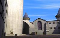Coucy - Reconstitution - Chapelle vue depuis la cour interieure
